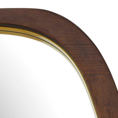 Zachari Brass/Woodtone Asymmetrical Tall Mirror - Ornate Home