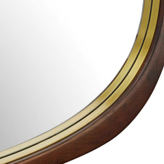 Zachari Brass/Woodtone Asymmetrical Tall Mirror - Ornate Home