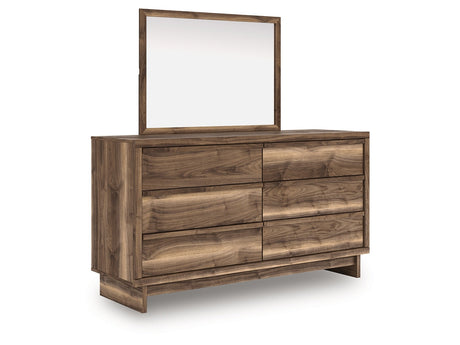 Zadilyn Brown 6 Drawer Dresser and Mirror - Ornate Home