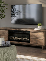 Zadilyn Brown 72" TV Stand with Electric Fireplace (Online Special Price) - Ornate Home