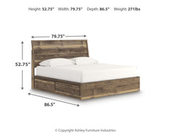 Zadilyn Brown King Panel Bed with Storage - Ornate Home