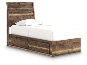 Zadilyn Brown Twin Panel Bed with Storage (Online Special Price) - Ornate Home