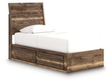 Zadilyn Brown Twin Panel Bed with Storage - Ornate Home