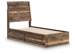 Zadilyn Brown Twin Panel Bed with Storage - Ornate Home