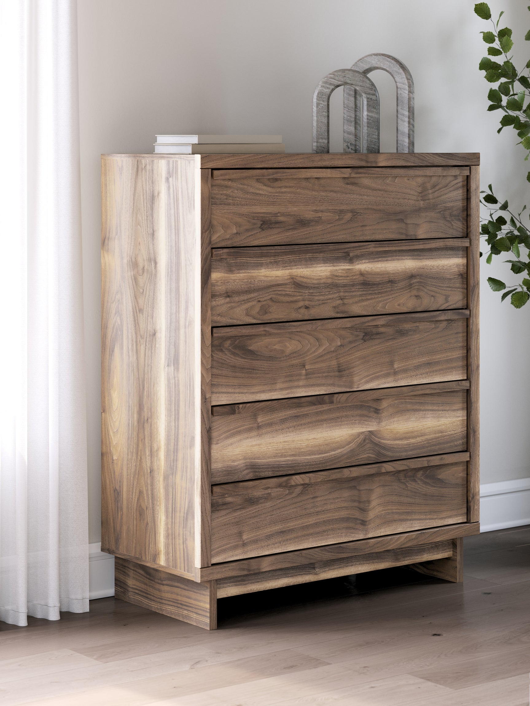 Zadilyn Brown Wide Chest of Drawers - Ornate Home
