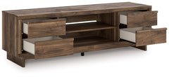 Zadilyn Brown XL TV Stand w/Fireplace Option - Ornate Home