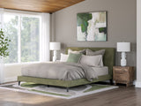 Zadilyn Sage Green California King Upholstered Bed with Roll Slats (Online Special Price) - Ornate Home