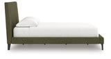 Zadilyn Sage Green California King Upholstered Bed with Roll Slats (Online Special Price) - Ornate Home