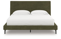 Zadilyn Sage Green California King Upholstered Bed with Roll Slats - Ornate Home