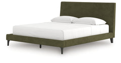 Zadilyn Sage Green California King Upholstered Bed with Roll Slats - Ornate Home