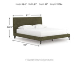 Zadilyn Sage Green California King Upholstered Bed with Roll Slats - Ornate Home