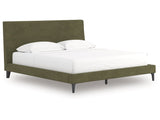 Zadilyn Sage Green King Upholstered Bed with Roll Slats (Online Special Price) - Ornate Home