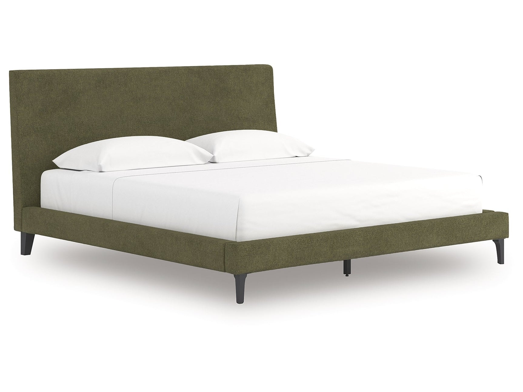 Zadilyn Sage Green King Upholstered Bed with Roll Slats - Ornate Home