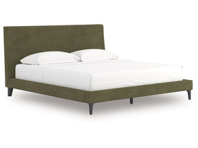 Zadilyn Sage Green King Upholstered Bed with Roll Slats - Ornate Home