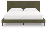 Zadilyn Sage Green King Upholstered Bed with Roll Slats - Ornate Home