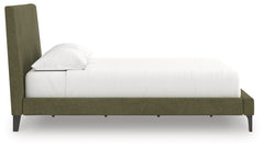 Zadilyn Sage Green King Upholstered Bed with Roll Slats - Ornate Home