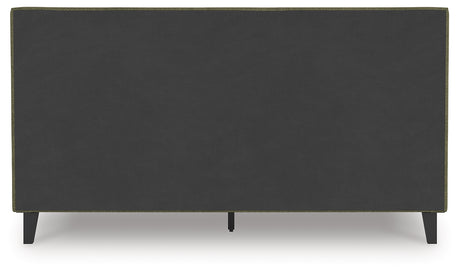 Zadilyn Sage Green King Upholstered Bed with Roll Slats - Ornate Home