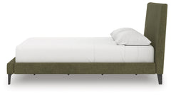 Zadilyn Sage Green King Upholstered Bed with Roll Slats - Ornate Home