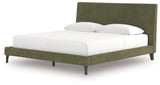 Zadilyn Sage Green King Upholstered Bed with Roll Slats - Ornate Home