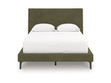 Zadilyn Sage Green Queen Upholstered Bed with Roll Slats (Online Special Price) - Ornate Home