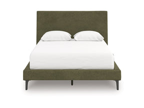 Zadilyn Sage Green Queen Upholstered Bed with Roll Slats (Online Special Price) - Ornate Home