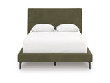 Zadilyn Sage Green Queen Upholstered Bed with Roll Slats - Ornate Home