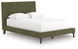 Zadilyn Sage Green Queen Upholstered Bed with Roll Slats - Ornate Home