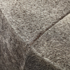 Zahavi Gold Gray-Toned Hair-On-Hide Ottoman - Ornate Home