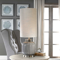 Zahlia Aged Gray Ceramic Lamp - Ornate Home