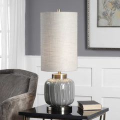 Zahlia Aged Gray Ceramic Lamp - Ornate Home