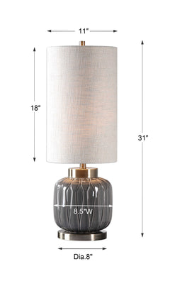Zahlia Aged Gray Ceramic Lamp - Ornate Home