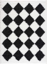 Zahur Black & White Diamond Area Rug - Clearance - Ornate Home