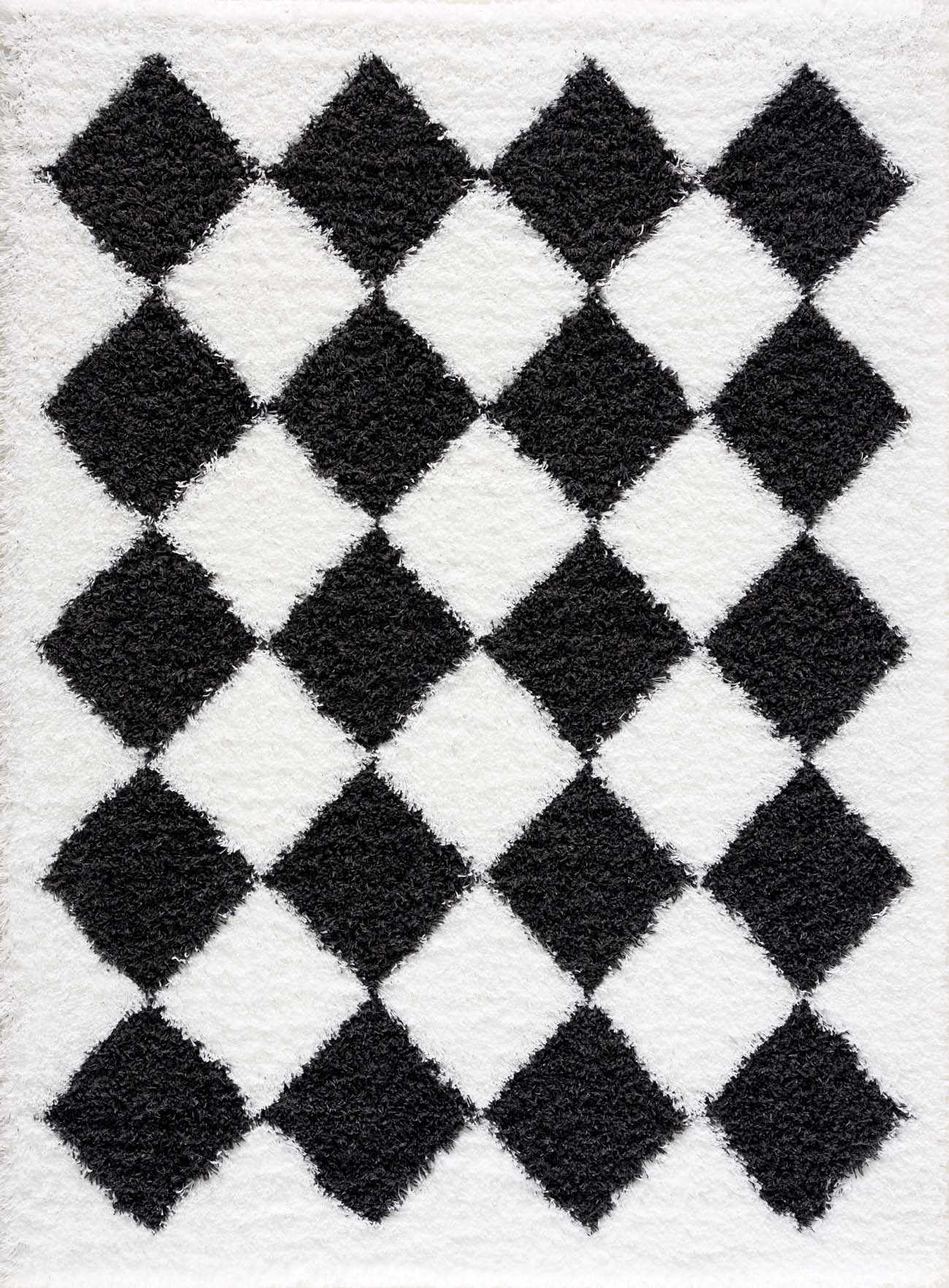 Zahur Black & White Diamond Area Rug - Clearance - Ornate Home