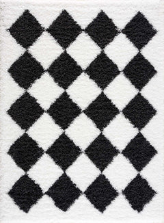 Zahur Black & White Diamond Area Rug - Clearance - Ornate Home