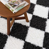 Zahur Black & White Diamond Area Rug - Clearance - Ornate Home