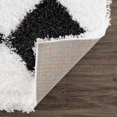 Zahur Black & White Diamond Area Rug - Clearance - Ornate Home