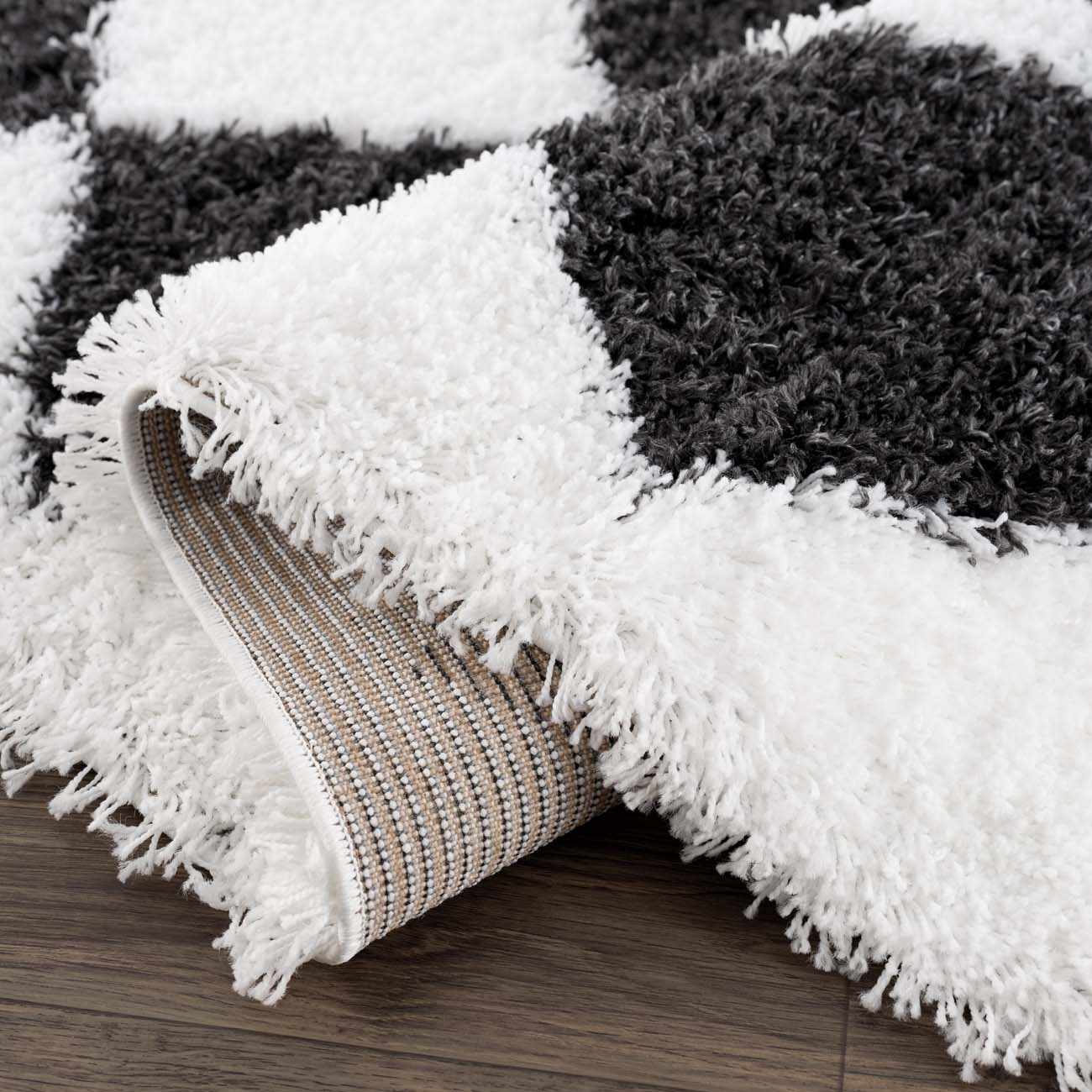 Zahur Black & White Diamond Area Rug - Clearance - Ornate Home