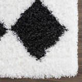 Zahur Black & White Diamond Area Rug - Clearance - Ornate Home