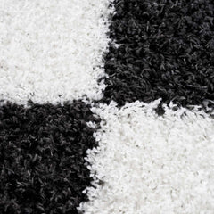 Zahur Black & White Diamond Area Rug - Clearance - Ornate Home