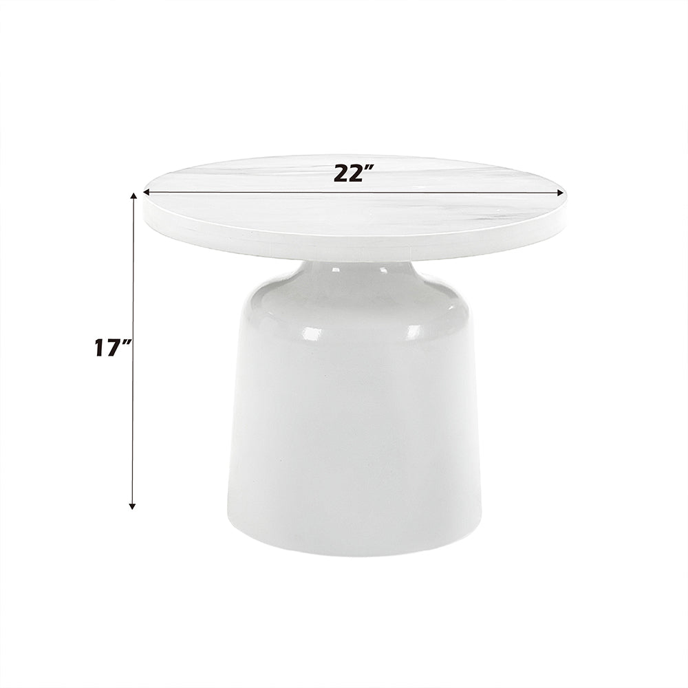 Zaid White End Table - Ornate Home