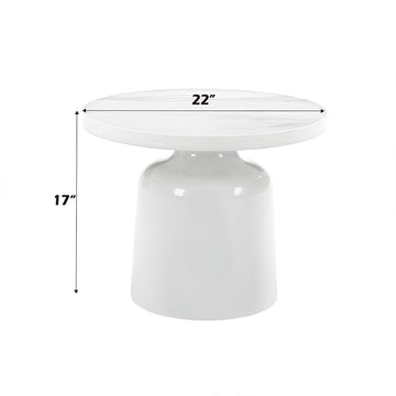 Zaid White End Table - Ornate Home