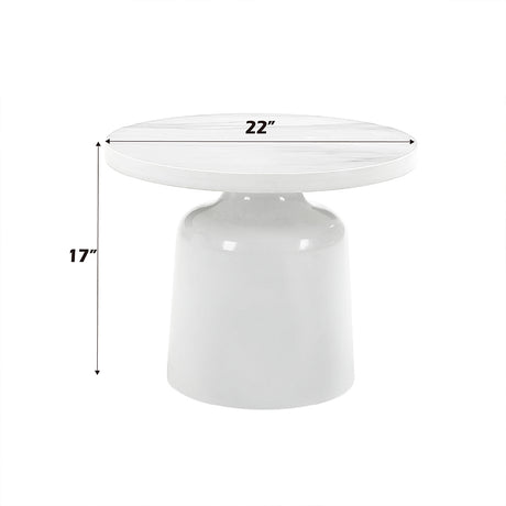 Zaid White End Table - Ornate Home