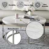 Zaidee Coffee Table W/Marble - Ornate Home