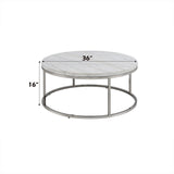 Zaidee Coffee Table W/Marble - Ornate Home