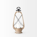 Zain Brown Small Wooden Vintage Inspired Candle Holder Lantern - Ornate Home