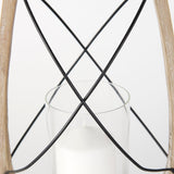 Zain Brown Small Wooden Vintage Inspired Candle Holder Lantern - Ornate Home