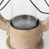 Zain Brown Small Wooden Vintage Inspired Candle Holder Lantern - Ornate Home
