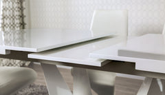 Zain White/Chrome 7 Pc. Dining Set - Ornate Home