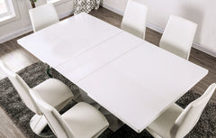 Zain White/Chrome 7 Pc. Dining Set - Ornate Home