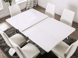 Zain White/Chrome 7 Pc. Dining Set - Ornate Home